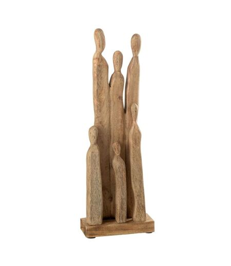 Statuette Déco en Bois 'Groupe de Personnages 60cm Naturel