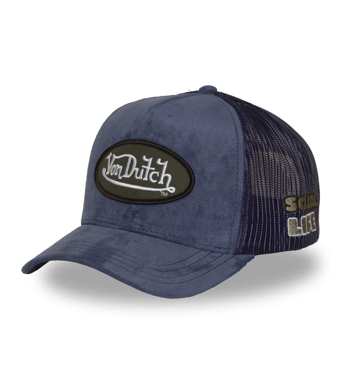 Casquette trucker en suédine avec filet et écusson fourrure Fur Vondutch-1