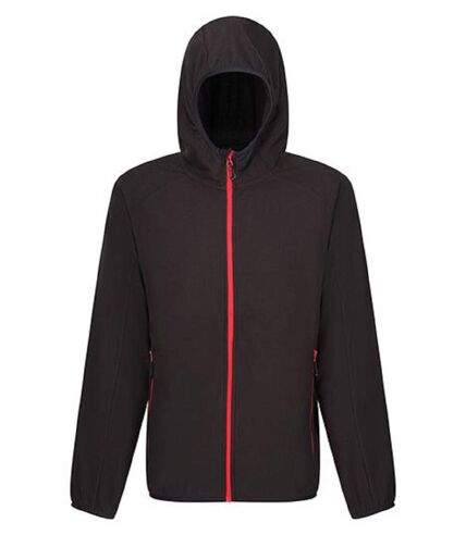 Veste polaire à capuche - Homme - TRF690 - noir et rouge