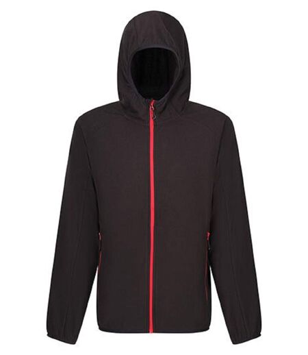 Veste polaire à capuche - Homme - TRF690 - noir et rouge