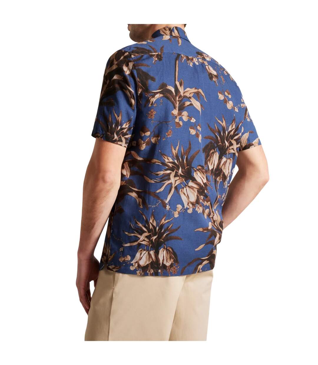 Unisex Adult Belmar Linen Blend Short-sleeved Shirt Navy Ted Baker-2