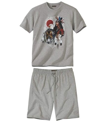 Men's Grey West Legend Short Pyjama Set