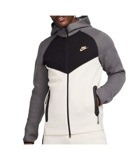 Sweat Zippé Gris/Beige Homme Nike Fleece - L