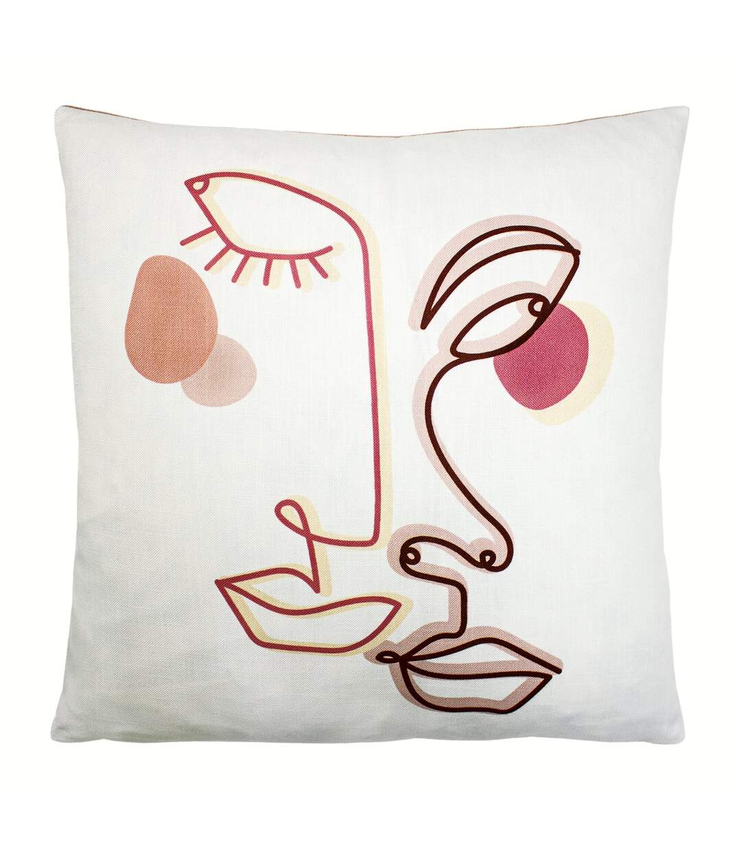 Duo abstract cushion cover 50cm x 50cm pink/white Furn