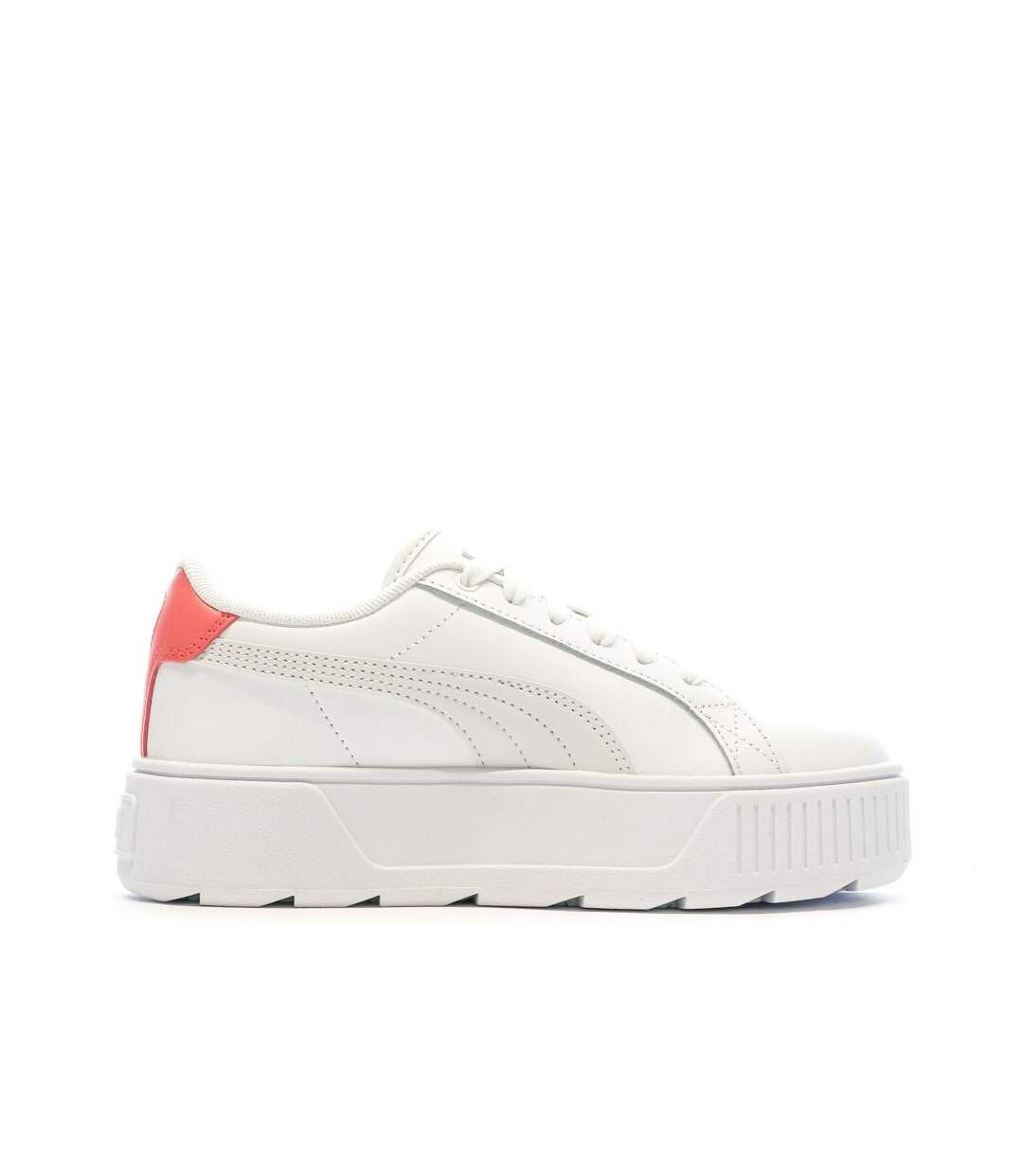 Baskets blanches/rose femme puma karmen-2