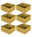 Lot de 6 boites de rangement pliables en tissus avec poignée - 30x30x15cm - Jaune Ananas