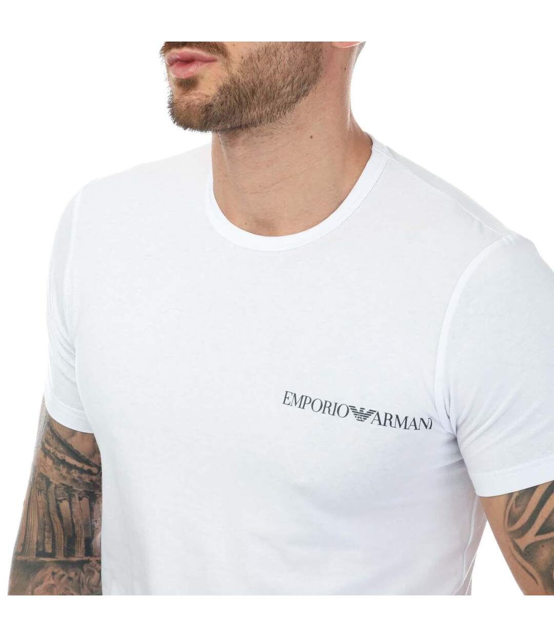 Pack of 2  Mens underwear logo t-shirt  white/black Emporio Armani-4