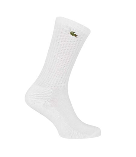Pack Of 3  Unisex Adult Logo Cotton Crew Socks  White Lacoste