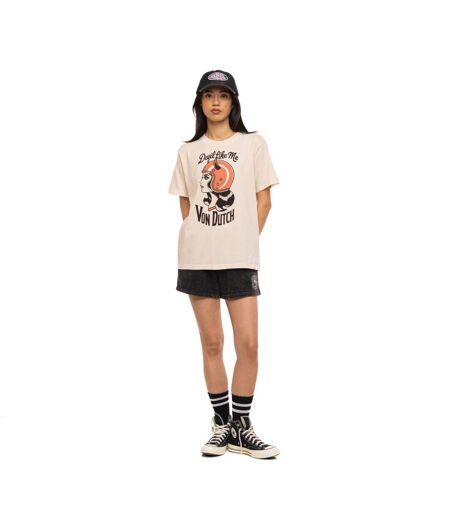 T-shirt femme col rond regular avec print devant et dos Devil Vondutch