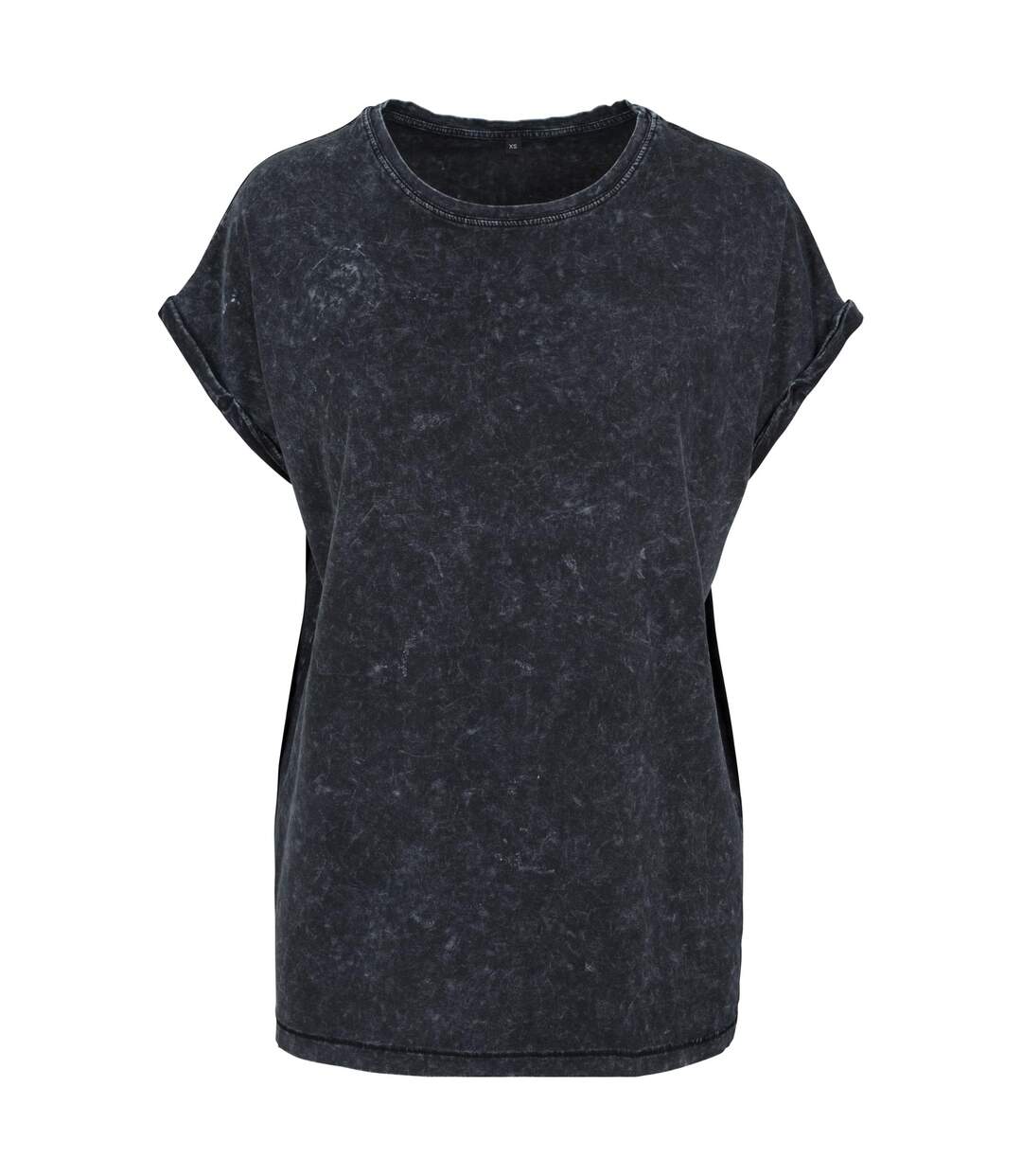 T-shirt Motif/style Délavé À L'acide Femme Noir Build Your Brand-1