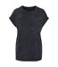 T-shirt Motif/style Délavé À L'acide Femme Noir Build Your Brand-1