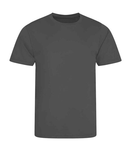 Unisex adult smooth t-shirt charcoal AWDis Cool