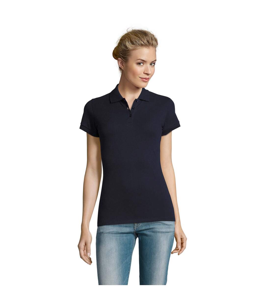 Polo Manches Courtes Perfect Femme Bleu Marine SOLS-1