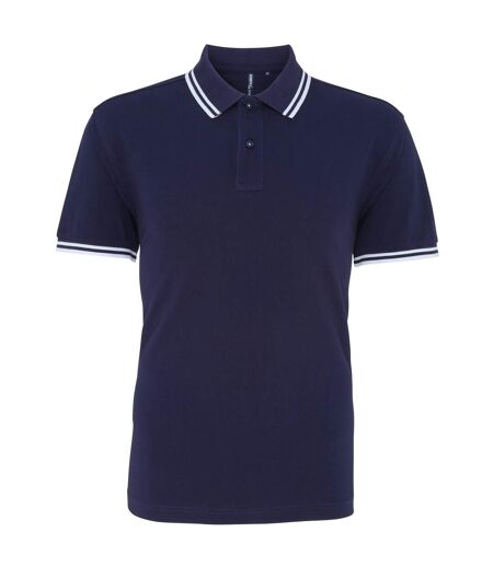 Polo homme bleu marine/blanc Asquith & Fox