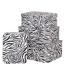 Lot de 4 Boîtes Déco Zébra Polybox 39cm Beige-1