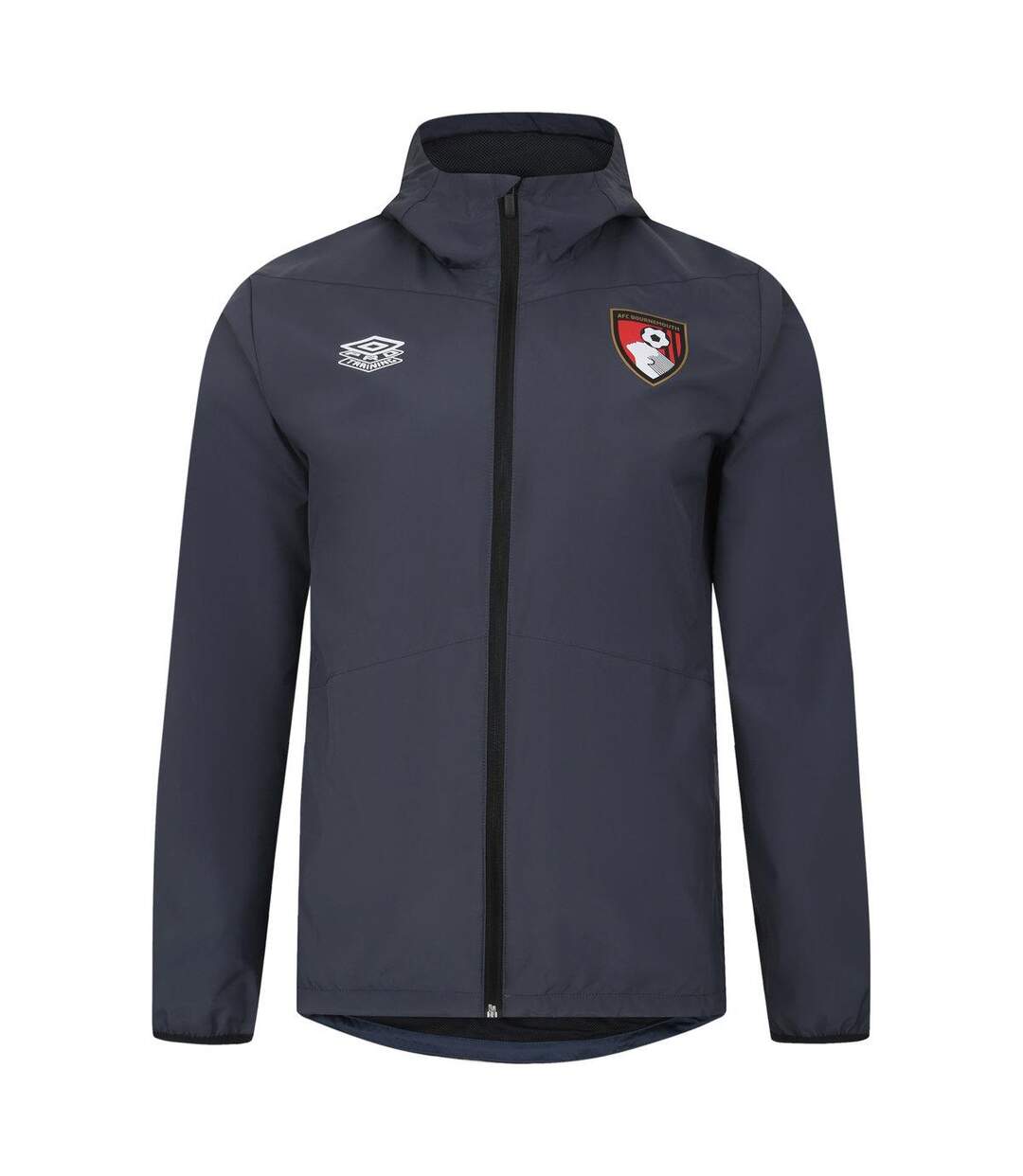 Mens 23/24 afc bournemouth waterproof jacket aqua haze/latigo bay/lava pink Umbro-2