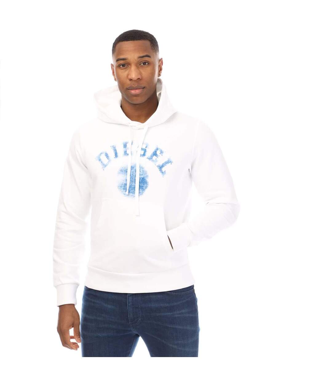 Mens S-ginn 9-d Hoodie White Diesel-2