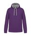 Sweat à capuche contrastée - Homme - K446 - violet et gris chiné