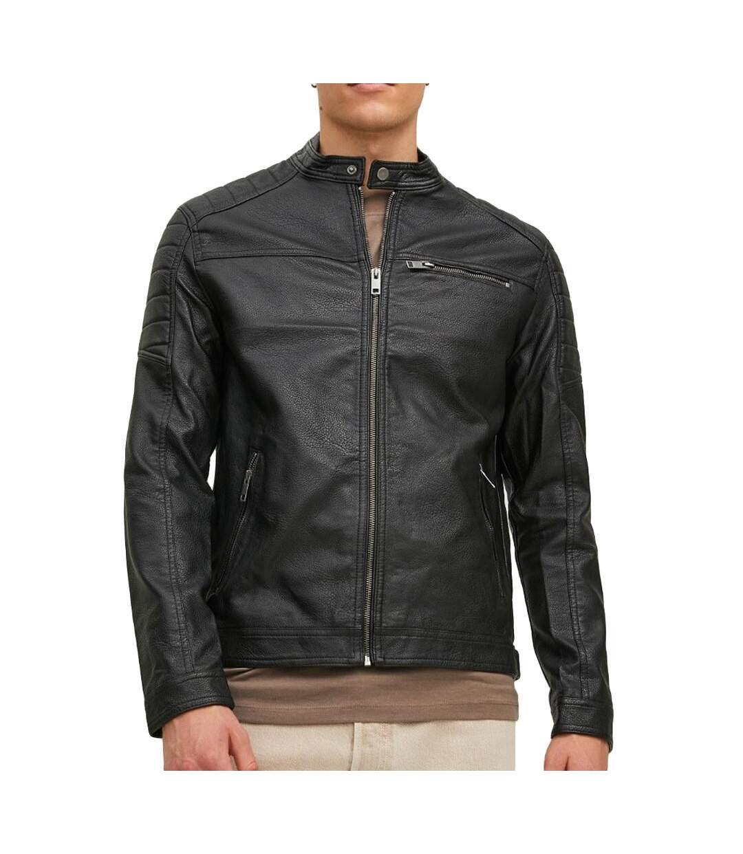 Veste Simili Cuir Noire Homme Jack & Jones Tano - L-1