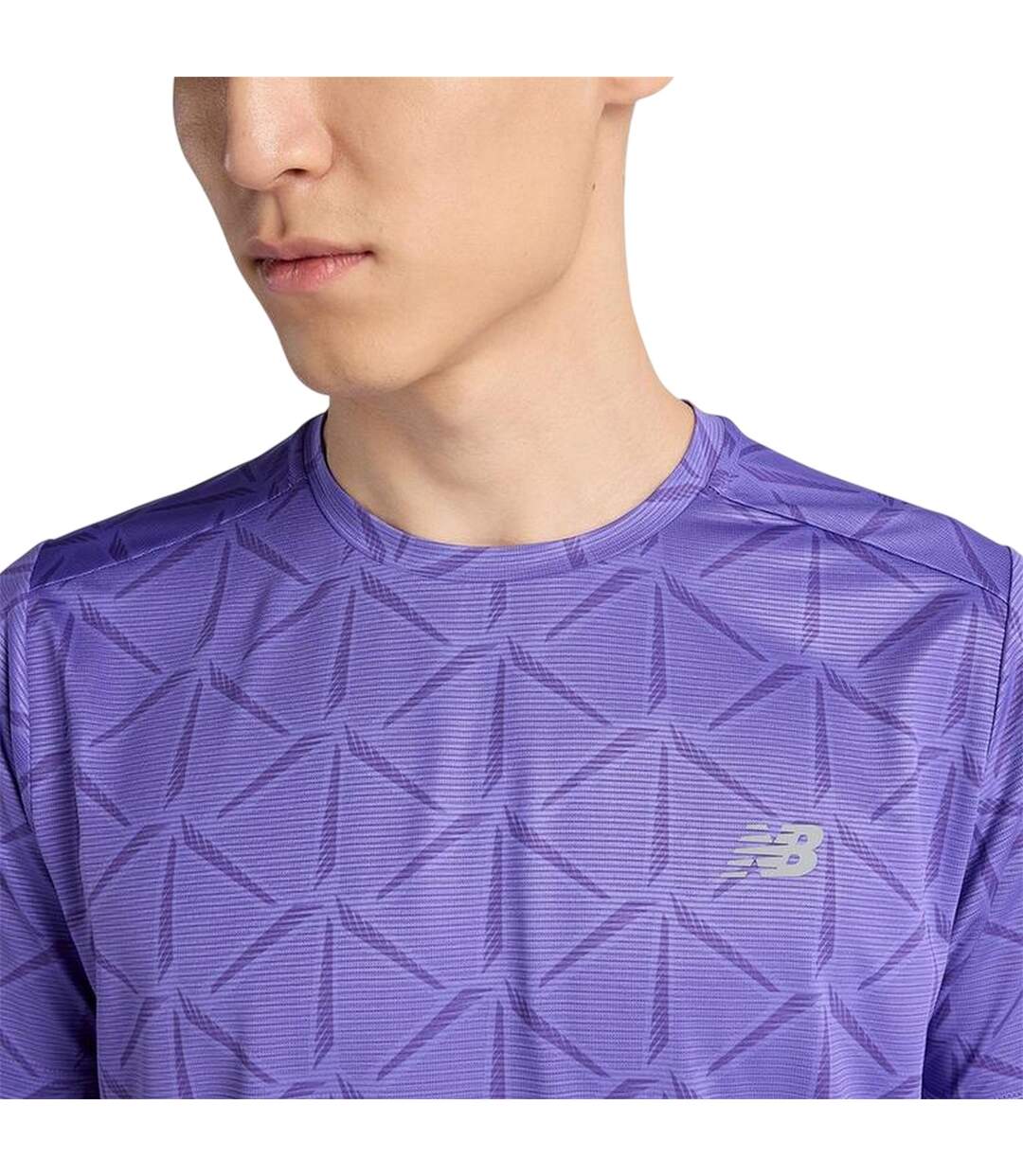 T-shirt Sport Homme Violet Électrique New Balance-3