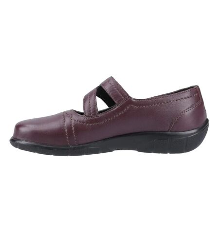 Womens/ladies Ethel Mary Janes Burgundy Fleet & Foster