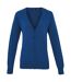 Premier Womens/Ladies Cotton Acrylic V Neck Cardigan (Royal Blue) - UTPC6852