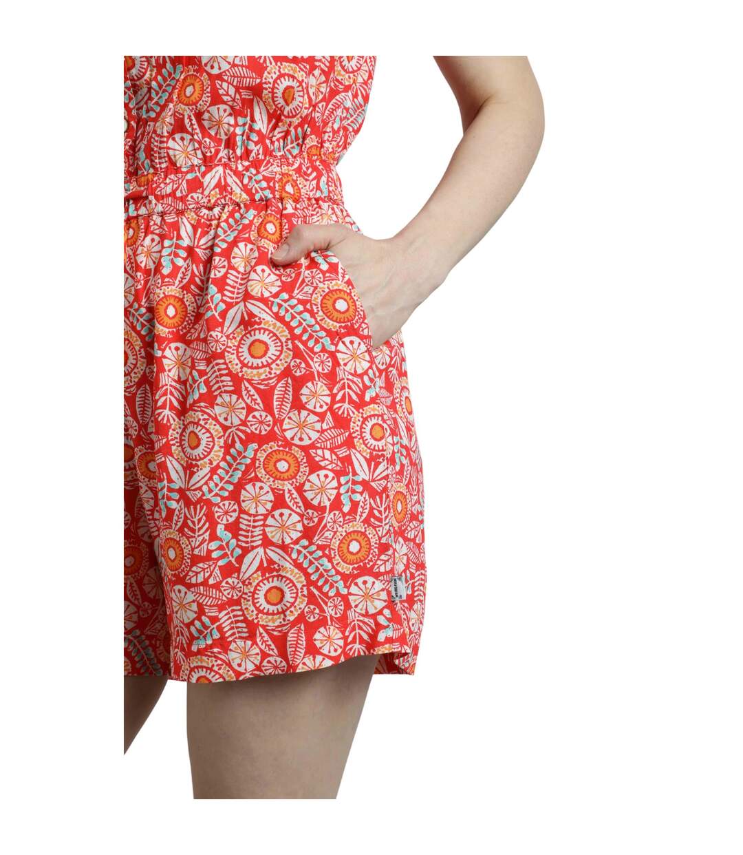 Womens/ladies mare printed playsuit tango red Weird Fish-4