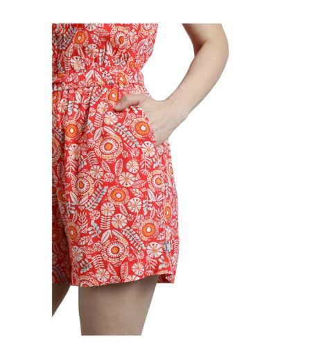 Womens/ladies mare printed playsuit tango red Weird Fish