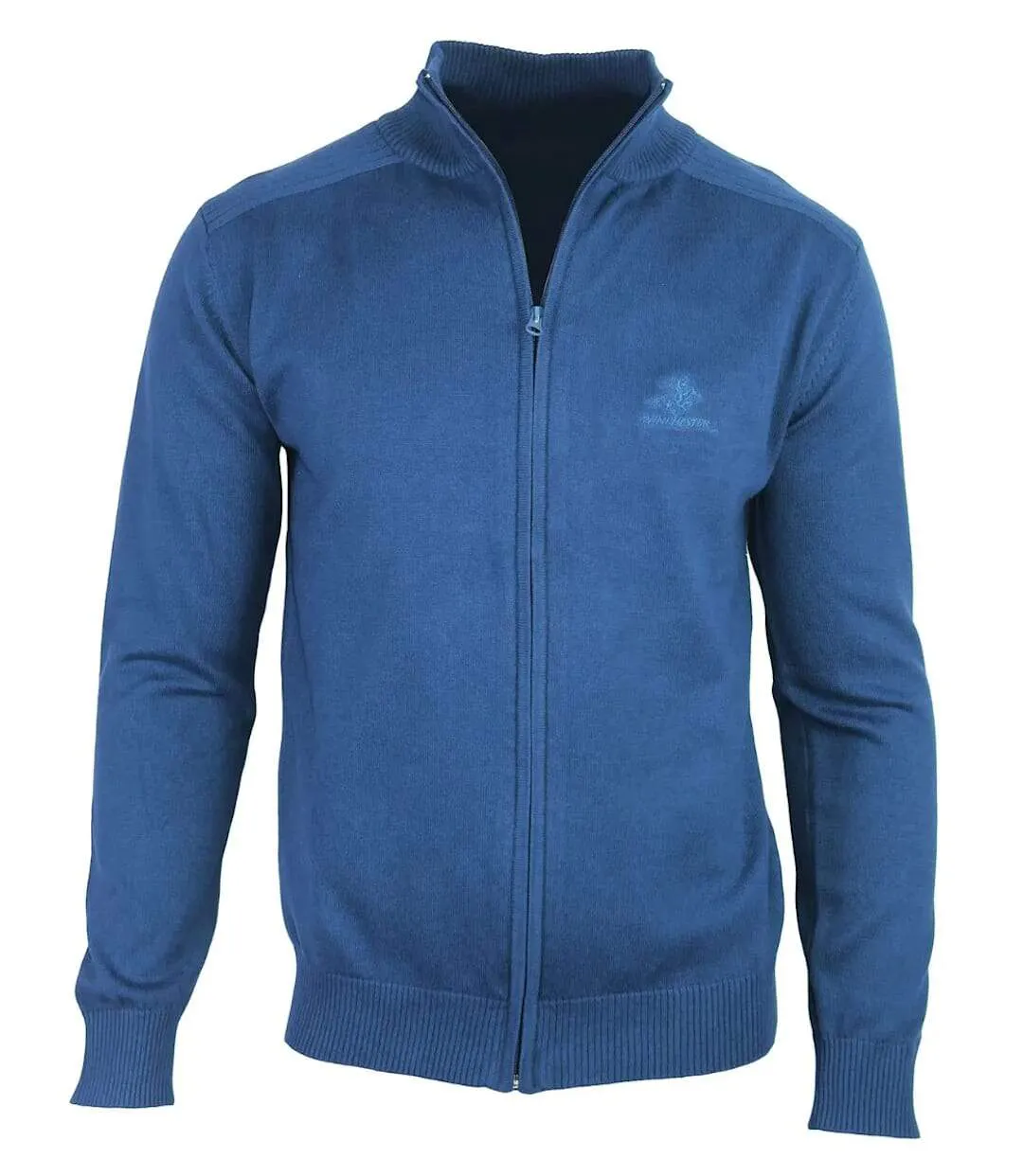 Cardigan Zippé Homme Bleu Winchester 100% Coton Doux & Confortable-2