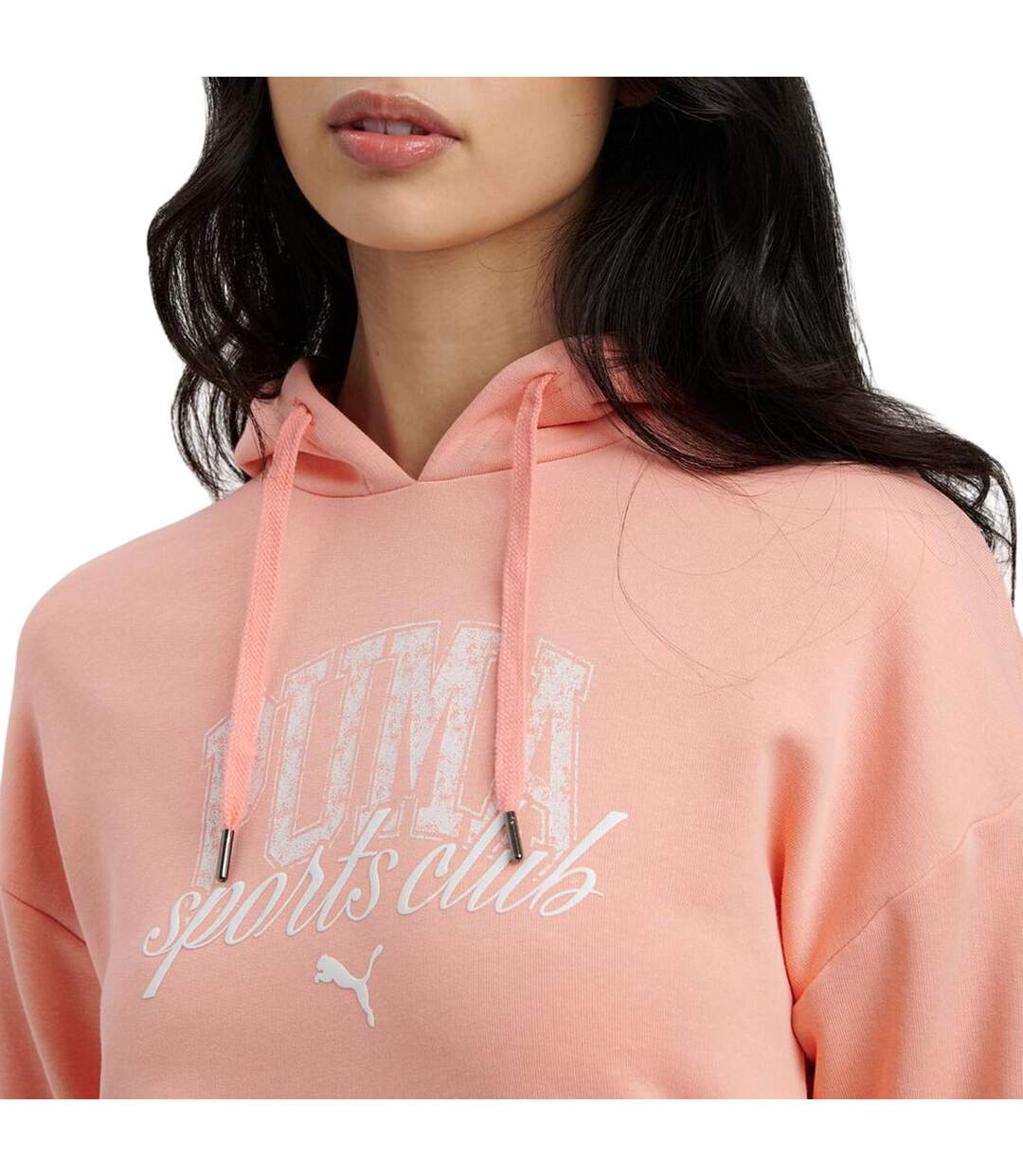 Womens/ladies Overhead Hoodie Pink Puma-4