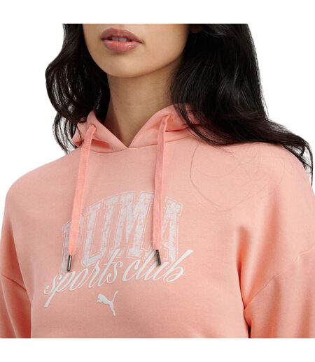 Womens/ladies Overhead Hoodie Pink Puma