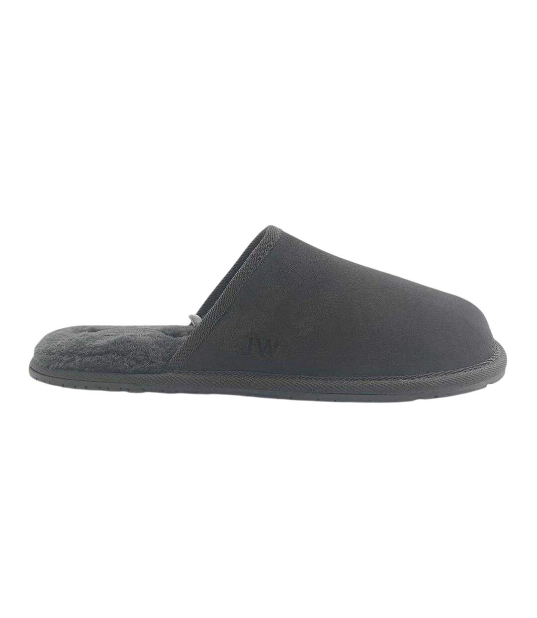 Mens Suede Mule Slippers Dark Grey Jack Wills-1