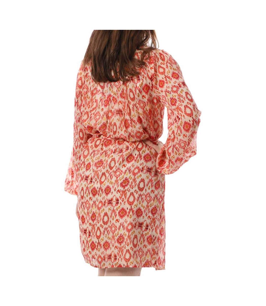 Robe beige/orange femme vila vilola-2