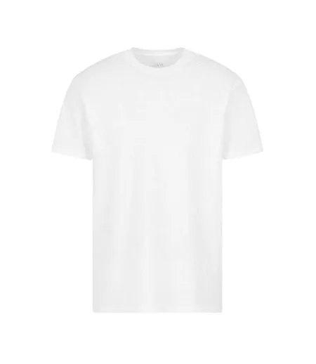 Mens Textured Crew Neck Regular T-shirt Off White Armani Exchange
