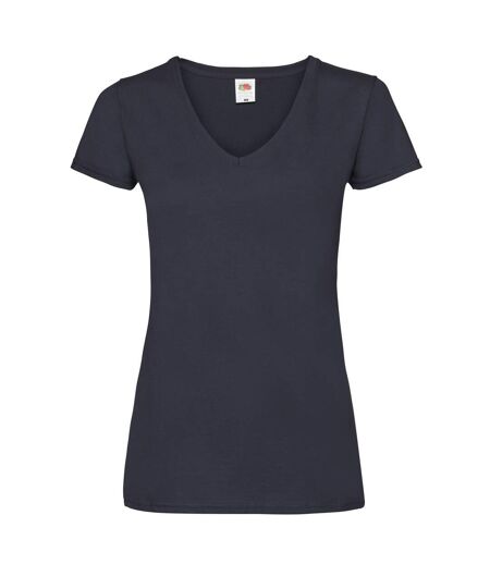 Fruit of the Loom Womens/Ladies Valueweight V Neck Lady Fit T-Shirt (Deep Navy) - UTRW9714