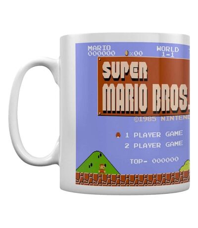 Super Mario Retro Title Mug (White/Blue) (One Size) - UTPM2801