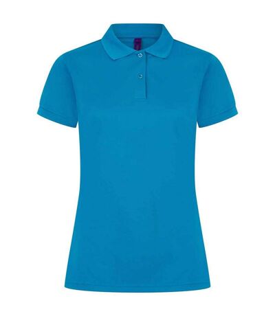 Womens/ladies pique polo shirt sapphire blue Henbury