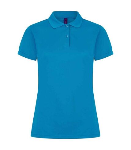 Womens/ladies pique polo shirt sapphire blue Henbury