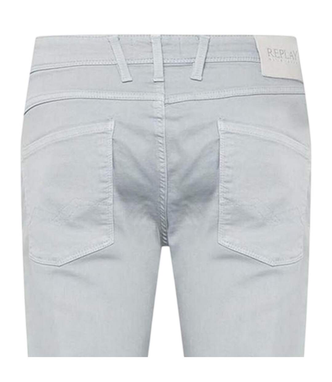 Mens Anbass Cotton Blend Plain Slim Jeans Light Blue Replay-4