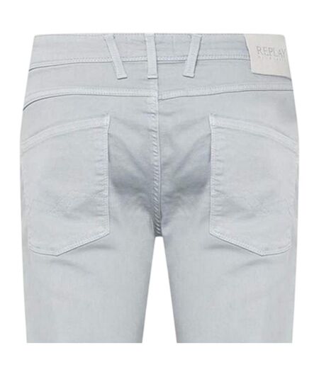 Mens Anbass Cotton Blend Plain Slim Jeans Light Blue Replay