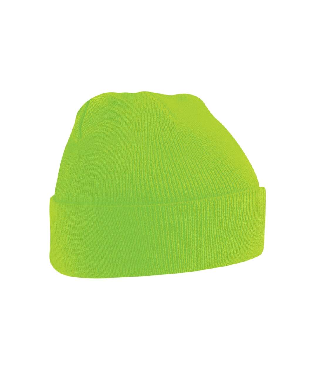 Bonnet à revers mixte vert fluo Beechfield-1