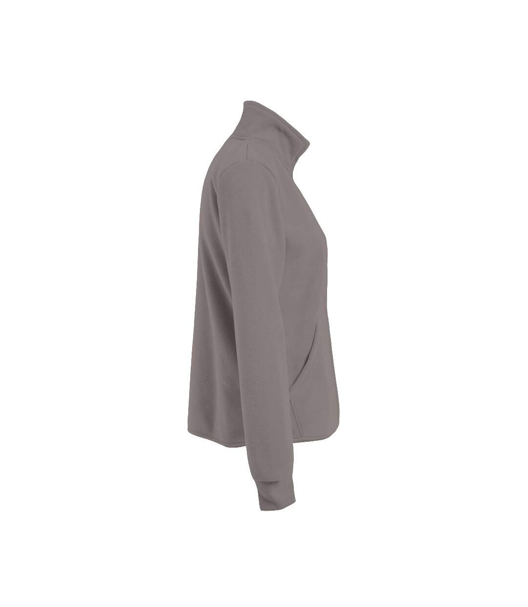 Veste Femme Gris Clair Uni Noir Uni Promodoro-3