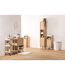 Meuble bas 1 porte et 1 niche effet bois naturel ABANA - Beige-5