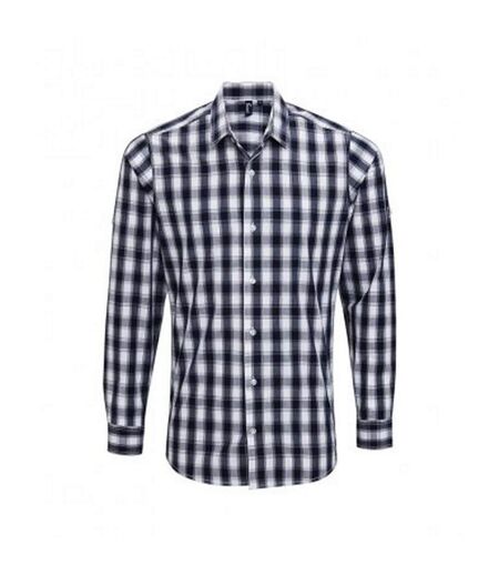 Chemise mulligan homme blanc / bleu marine Premier