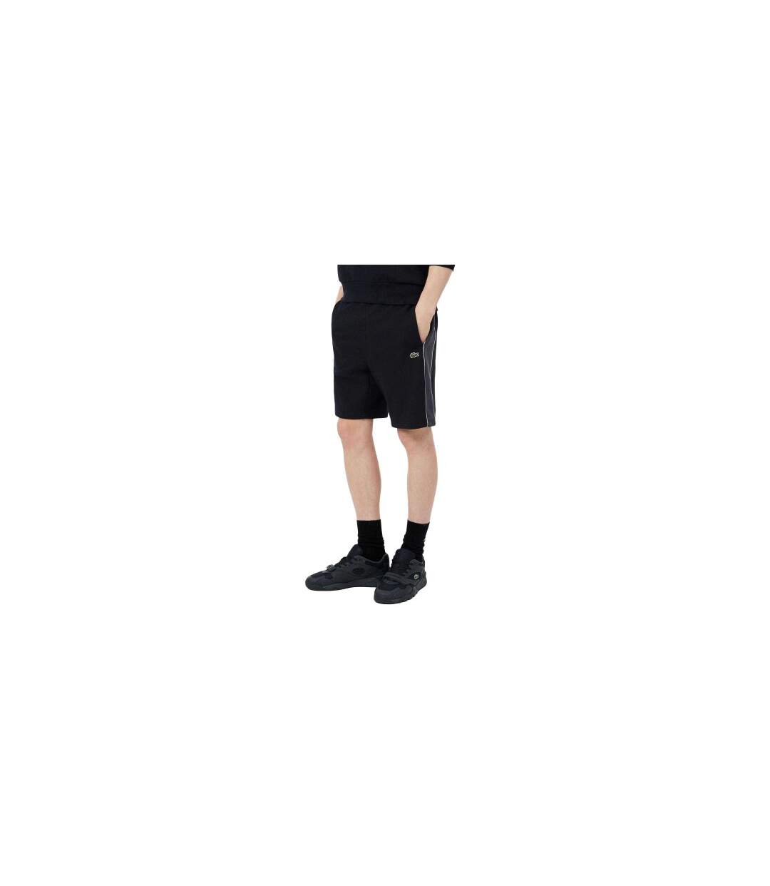 Short Motif/style Rayure Latérale Homme Noir Lacoste-1