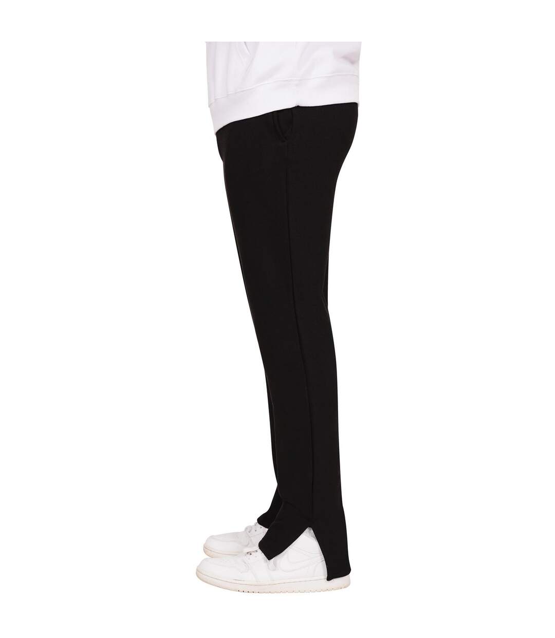 Mens blended core split hem tall jogging bottoms black Casual Classics-3