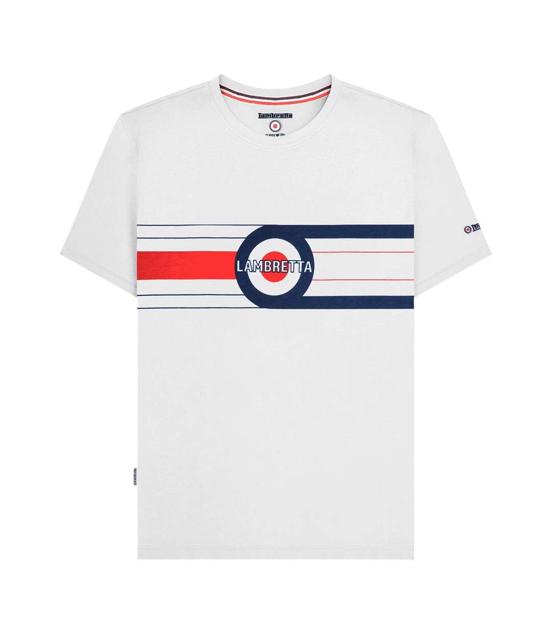 T-shirt Motif/style Bande Cible Homme Blanc Lambretta-1
