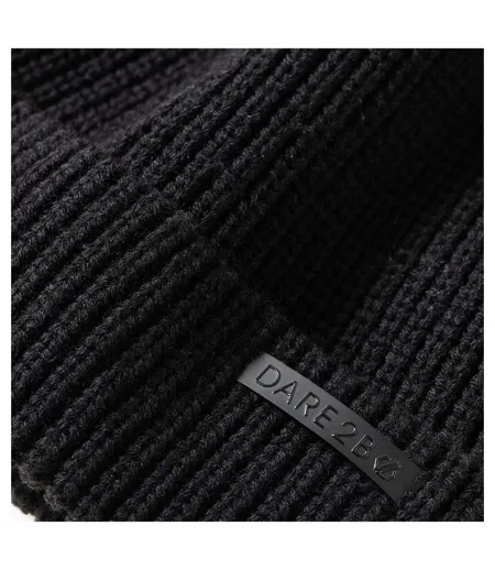 Bonnet À Revers Et Pompon Duveteux Glitz Femme Noir Dare 2B