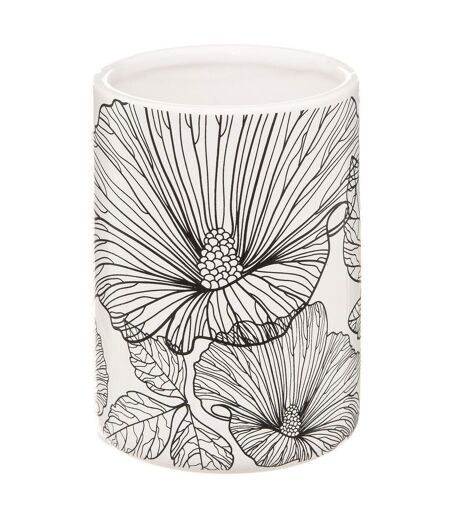 Gobelet Blackflora en Grès - Noir et Blanc