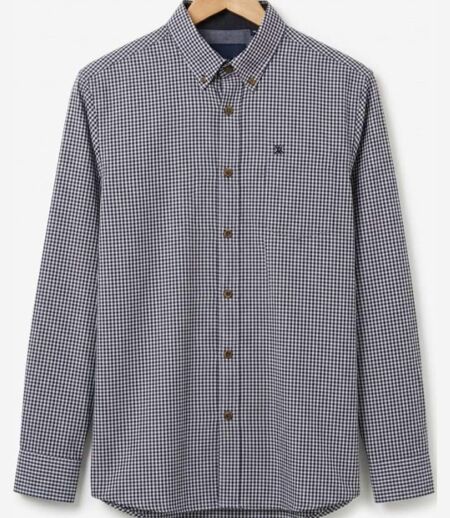 CHALLENGER TACOTI1 — Chemise à carreaux manches longues bleu et noir : chaleur naturelle et coupe confort